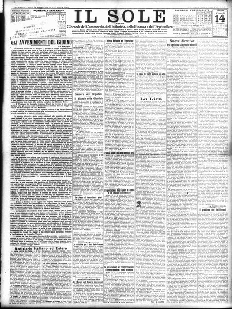 Il sole : giornale commerciale, agricolo, industriale... : organo ufficiale della Camera di commercio e industria di Milano ...