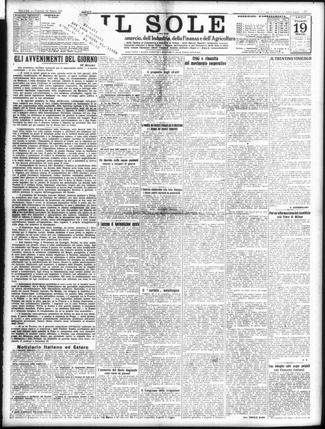 Il sole : giornale commerciale, agricolo, industriale... : organo ufficiale della Camera di commercio e industria di Milano ...