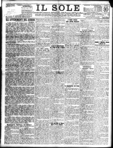 Il sole : giornale commerciale, agricolo, industriale... : organo ufficiale della Camera di commercio e industria di Milano ...
