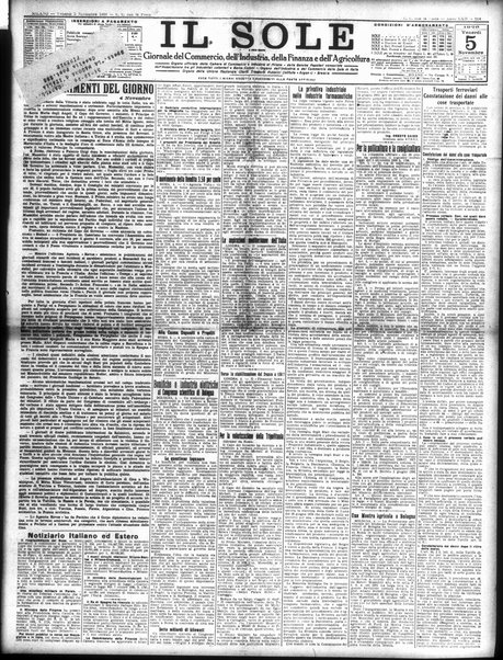 Il sole : giornale commerciale, agricolo, industriale... : organo ufficiale della Camera di commercio e industria di Milano ...