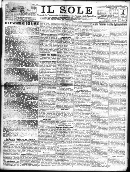Il sole : giornale commerciale, agricolo, industriale... : organo ufficiale della Camera di commercio e industria di Milano ...