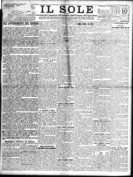 Il sole : giornale commerciale, agricolo, industriale... : organo ufficiale della Camera di commercio e industria di Milano ...