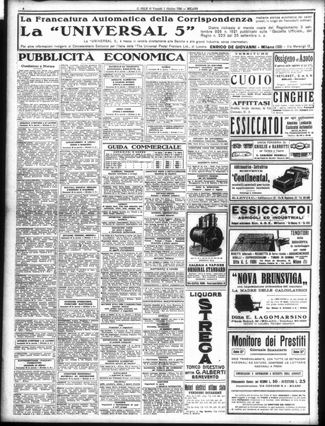 Il sole : giornale commerciale, agricolo, industriale... : organo ufficiale della Camera di commercio e industria di Milano ...