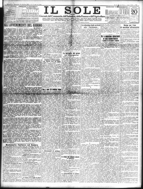 Il sole : giornale commerciale, agricolo, industriale... : organo ufficiale della Camera di commercio e industria di Milano ...