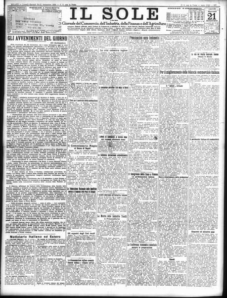 Il sole : giornale commerciale, agricolo, industriale... : organo ufficiale della Camera di commercio e industria di Milano ...