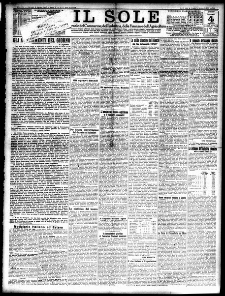 Il sole : giornale commerciale, agricolo, industriale... : organo ufficiale della Camera di commercio e industria di Milano ...