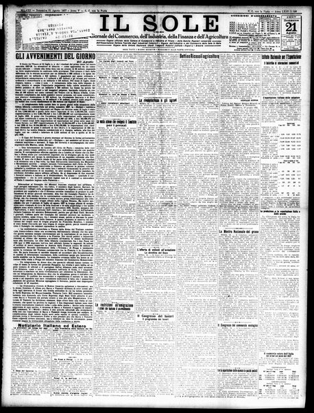 Il sole : giornale commerciale, agricolo, industriale... : organo ufficiale della Camera di commercio e industria di Milano ...