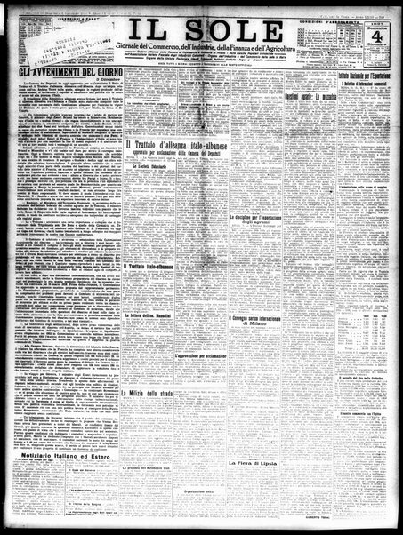 Il sole : giornale commerciale, agricolo, industriale... : organo ufficiale della Camera di commercio e industria di Milano ...