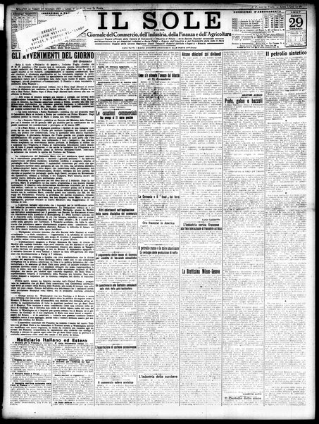 Il sole : giornale commerciale, agricolo, industriale... : organo ufficiale della Camera di commercio e industria di Milano ...