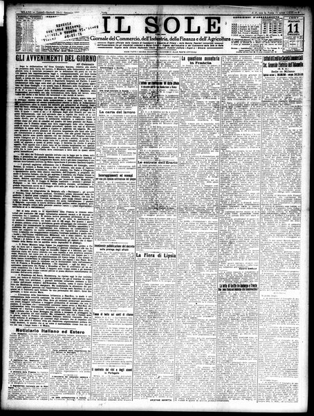 Il sole : giornale commerciale, agricolo, industriale... : organo ufficiale della Camera di commercio e industria di Milano ...