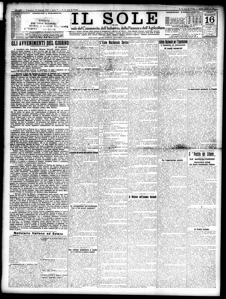 Il sole : giornale commerciale, agricolo, industriale... : organo ufficiale della Camera di commercio e industria di Milano ...