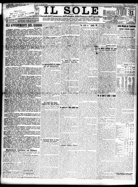 Il sole : giornale commerciale, agricolo, industriale... : organo ufficiale della Camera di commercio e industria di Milano ...