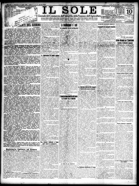 Il sole : giornale commerciale, agricolo, industriale... : organo ufficiale della Camera di commercio e industria di Milano ...