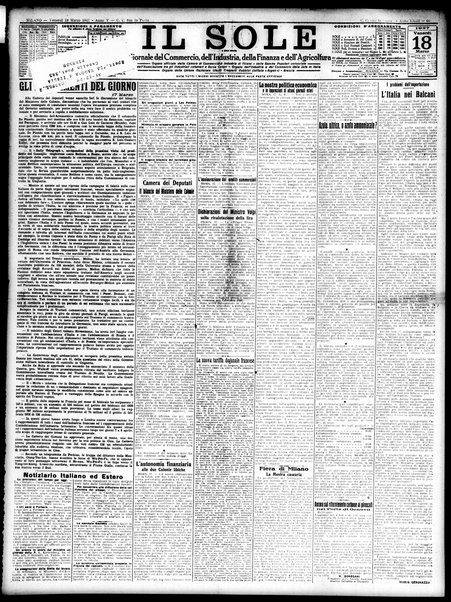 Il sole : giornale commerciale, agricolo, industriale... : organo ufficiale della Camera di commercio e industria di Milano ...