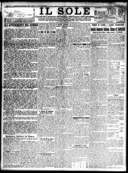 Il sole : giornale commerciale, agricolo, industriale... : organo ufficiale della Camera di commercio e industria di Milano ...
