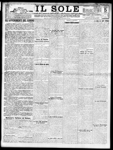 Il sole : giornale commerciale, agricolo, industriale... : organo ufficiale della Camera di commercio e industria di Milano ...