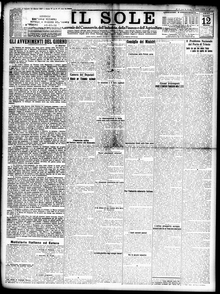 Il sole : giornale commerciale, agricolo, industriale... : organo ufficiale della Camera di commercio e industria di Milano ...