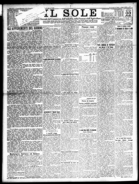 Il sole : giornale commerciale, agricolo, industriale... : organo ufficiale della Camera di commercio e industria di Milano ...
