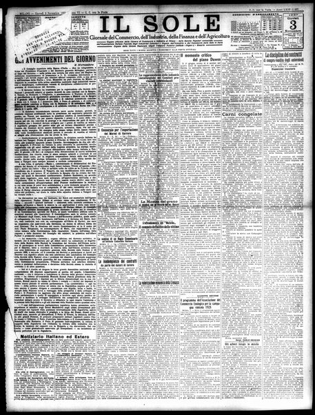 Il sole : giornale commerciale, agricolo, industriale... : organo ufficiale della Camera di commercio e industria di Milano ...