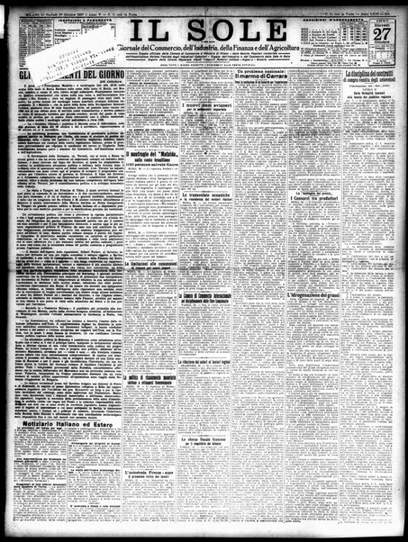 Il sole : giornale commerciale, agricolo, industriale... : organo ufficiale della Camera di commercio e industria di Milano ...