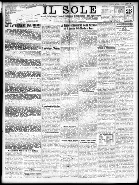 Il sole : giornale commerciale, agricolo, industriale... : organo ufficiale della Camera di commercio e industria di Milano ...