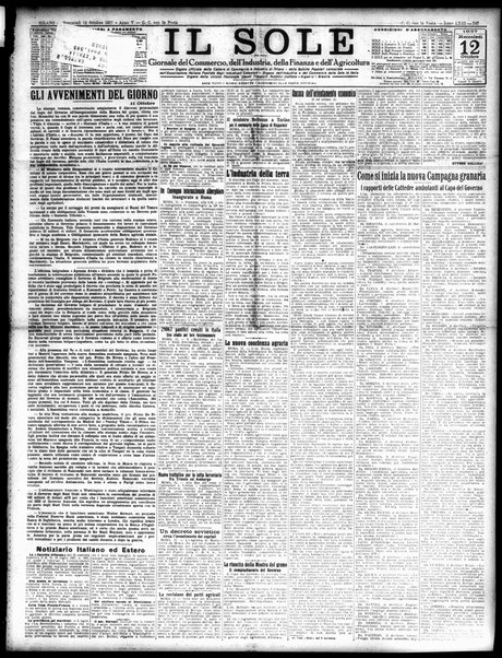 Il sole : giornale commerciale, agricolo, industriale... : organo ufficiale della Camera di commercio e industria di Milano ...