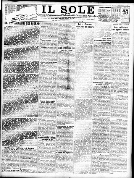 Il sole : giornale commerciale, agricolo, industriale... : organo ufficiale della Camera di commercio e industria di Milano ...