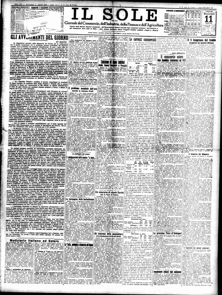Il sole : giornale commerciale, agricolo, industriale... : organo ufficiale della Camera di commercio e industria di Milano ...