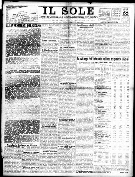 Il sole : giornale commerciale, agricolo, industriale... : organo ufficiale della Camera di commercio e industria di Milano ...