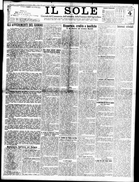 Il sole : giornale commerciale, agricolo, industriale... : organo ufficiale della Camera di commercio e industria di Milano ...