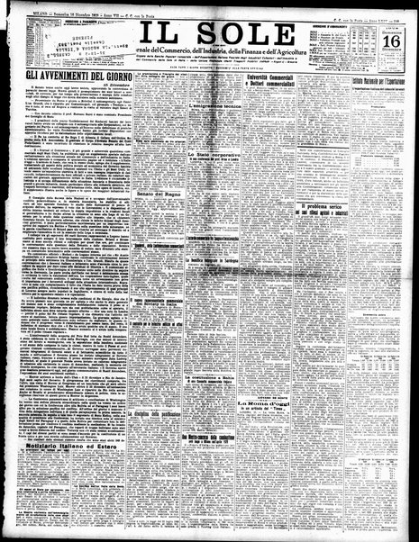 Il sole : giornale commerciale, agricolo, industriale... : organo ufficiale della Camera di commercio e industria di Milano ...