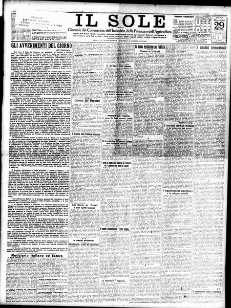 Il sole : giornale commerciale, agricolo, industriale... : organo ufficiale della Camera di commercio e industria di Milano ...