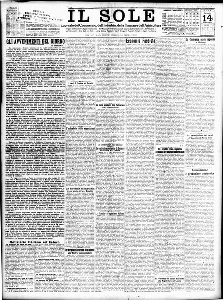 Il sole : giornale commerciale, agricolo, industriale... : organo ufficiale della Camera di commercio e industria di Milano ...