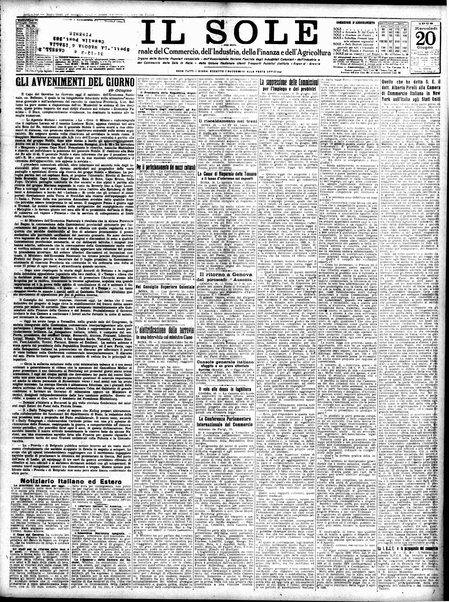 Il sole : giornale commerciale, agricolo, industriale... : organo ufficiale della Camera di commercio e industria di Milano ...