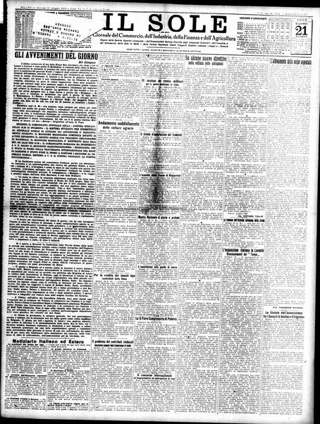 Il sole : giornale commerciale, agricolo, industriale... : organo ufficiale della Camera di commercio e industria di Milano ...