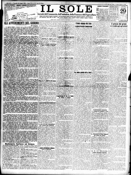 Il sole : giornale commerciale, agricolo, industriale... : organo ufficiale della Camera di commercio e industria di Milano ...