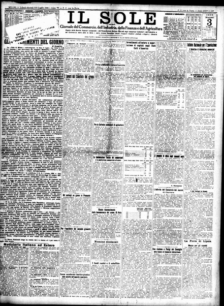 Il sole : giornale commerciale, agricolo, industriale... : organo ufficiale della Camera di commercio e industria di Milano ...