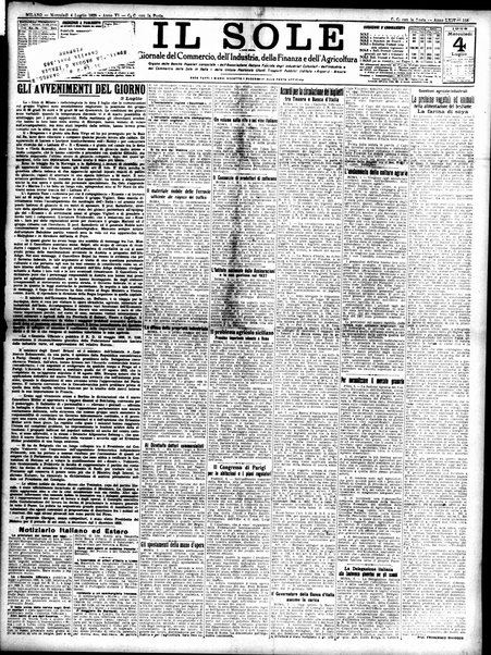 Il sole : giornale commerciale, agricolo, industriale... : organo ufficiale della Camera di commercio e industria di Milano ...