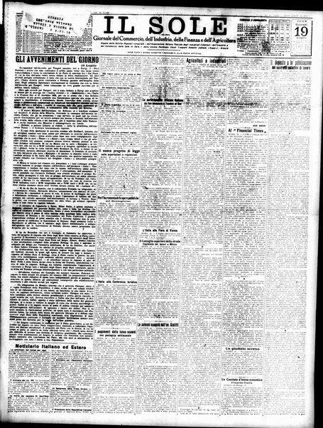 Il sole : giornale commerciale, agricolo, industriale... : organo ufficiale della Camera di commercio e industria di Milano ...