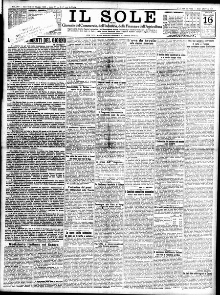 Il sole : giornale commerciale, agricolo, industriale... : organo ufficiale della Camera di commercio e industria di Milano ...