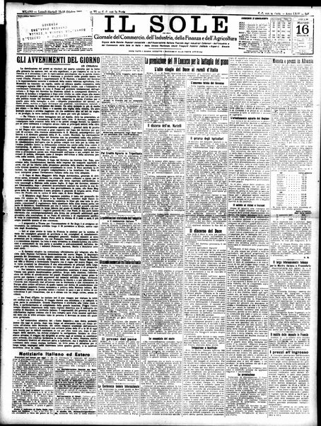 Il sole : giornale commerciale, agricolo, industriale... : organo ufficiale della Camera di commercio e industria di Milano ...