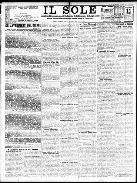 Il sole : giornale commerciale, agricolo, industriale... : organo ufficiale della Camera di commercio e industria di Milano ...