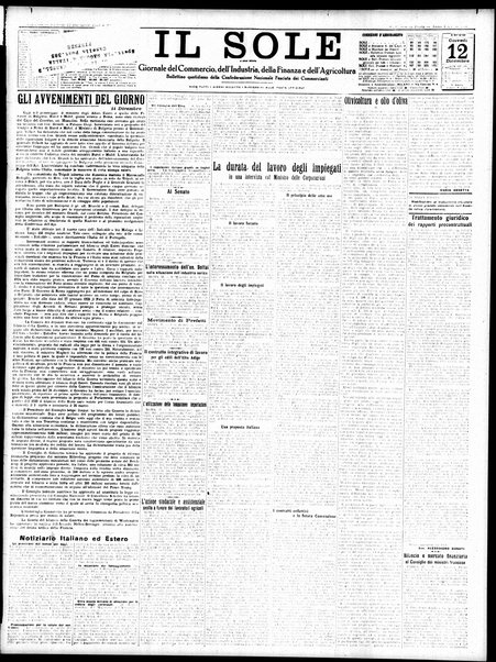 Il sole : giornale commerciale, agricolo, industriale... : organo ufficiale della Camera di commercio e industria di Milano ...
