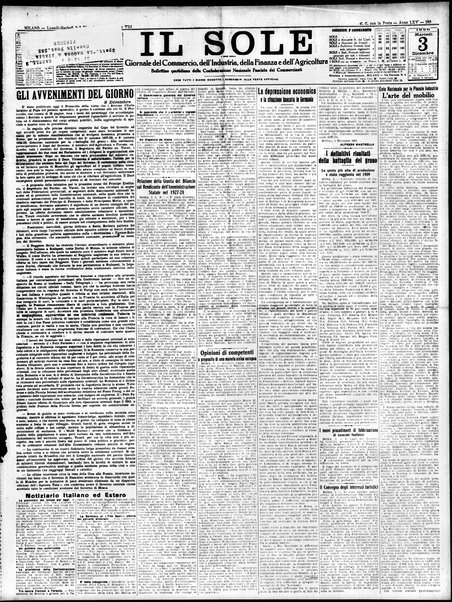 Il sole : giornale commerciale, agricolo, industriale... : organo ufficiale della Camera di commercio e industria di Milano ...