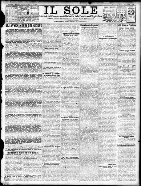 Il sole : giornale commerciale, agricolo, industriale... : organo ufficiale della Camera di commercio e industria di Milano ...