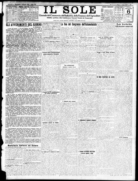 Il sole : giornale commerciale, agricolo, industriale... : organo ufficiale della Camera di commercio e industria di Milano ...
