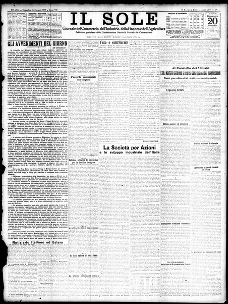 Il sole : giornale commerciale, agricolo, industriale... : organo ufficiale della Camera di commercio e industria di Milano ...