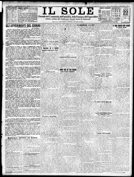Il sole : giornale commerciale, agricolo, industriale... : organo ufficiale della Camera di commercio e industria di Milano ...