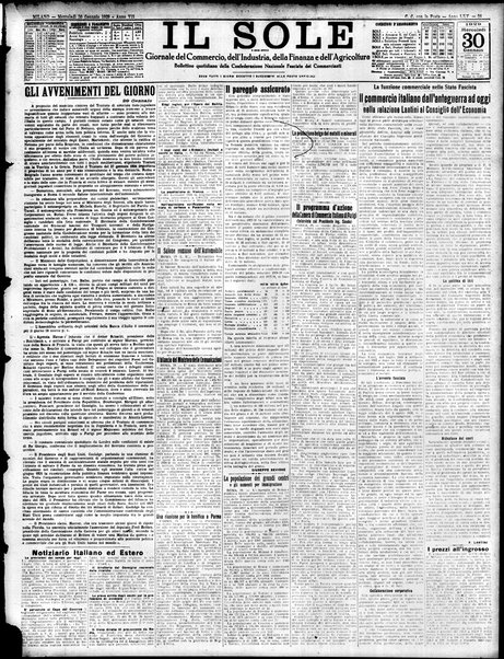 Il sole : giornale commerciale, agricolo, industriale... : organo ufficiale della Camera di commercio e industria di Milano ...