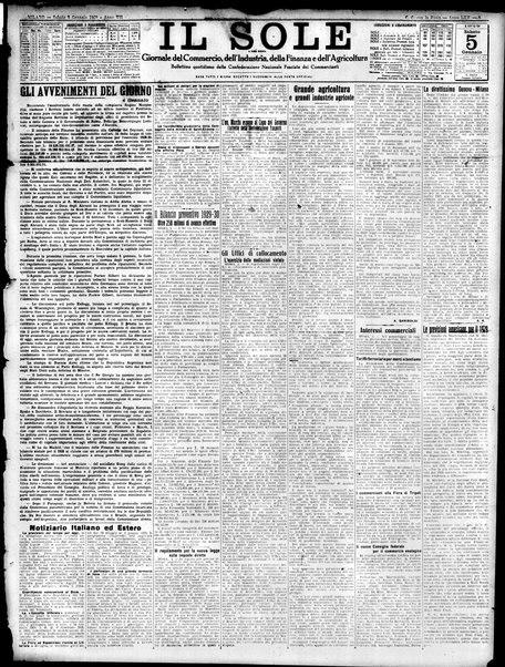 Il sole : giornale commerciale, agricolo, industriale... : organo ufficiale della Camera di commercio e industria di Milano ...